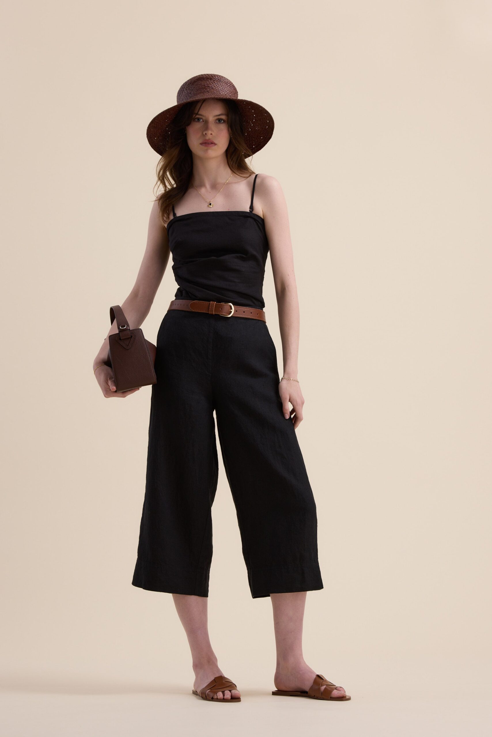 High Tide Linen Crop Pants