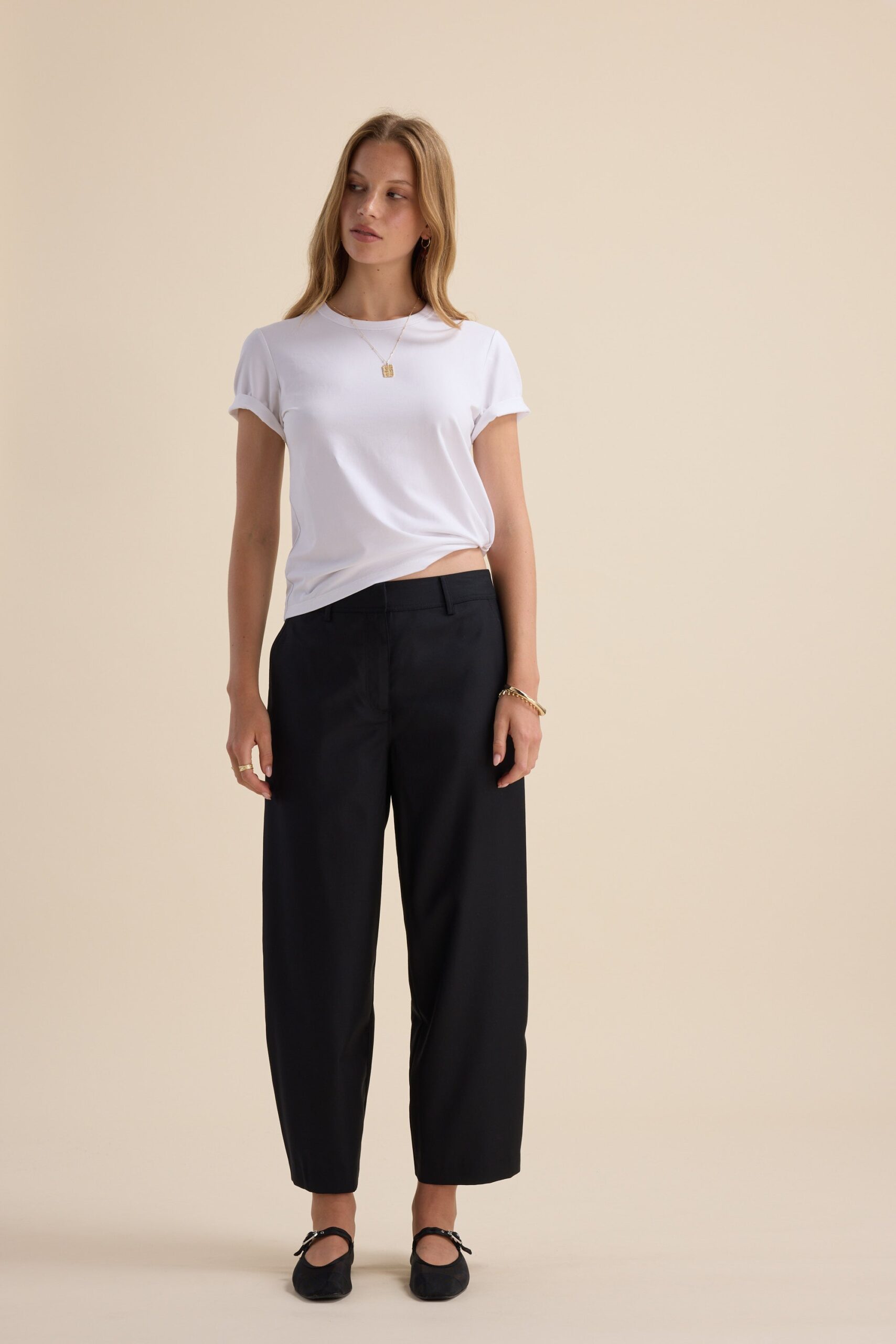 The Wool Blend Barrel Leg Pants - Image 4