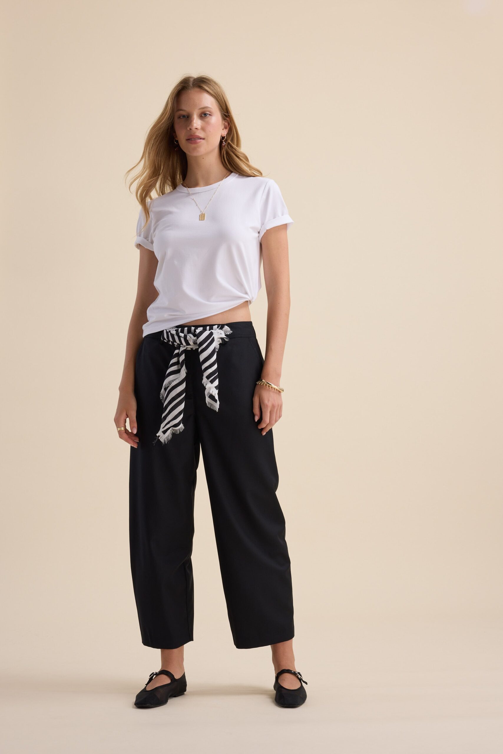 The Wool Blend Barrel Leg Pants - Image 2