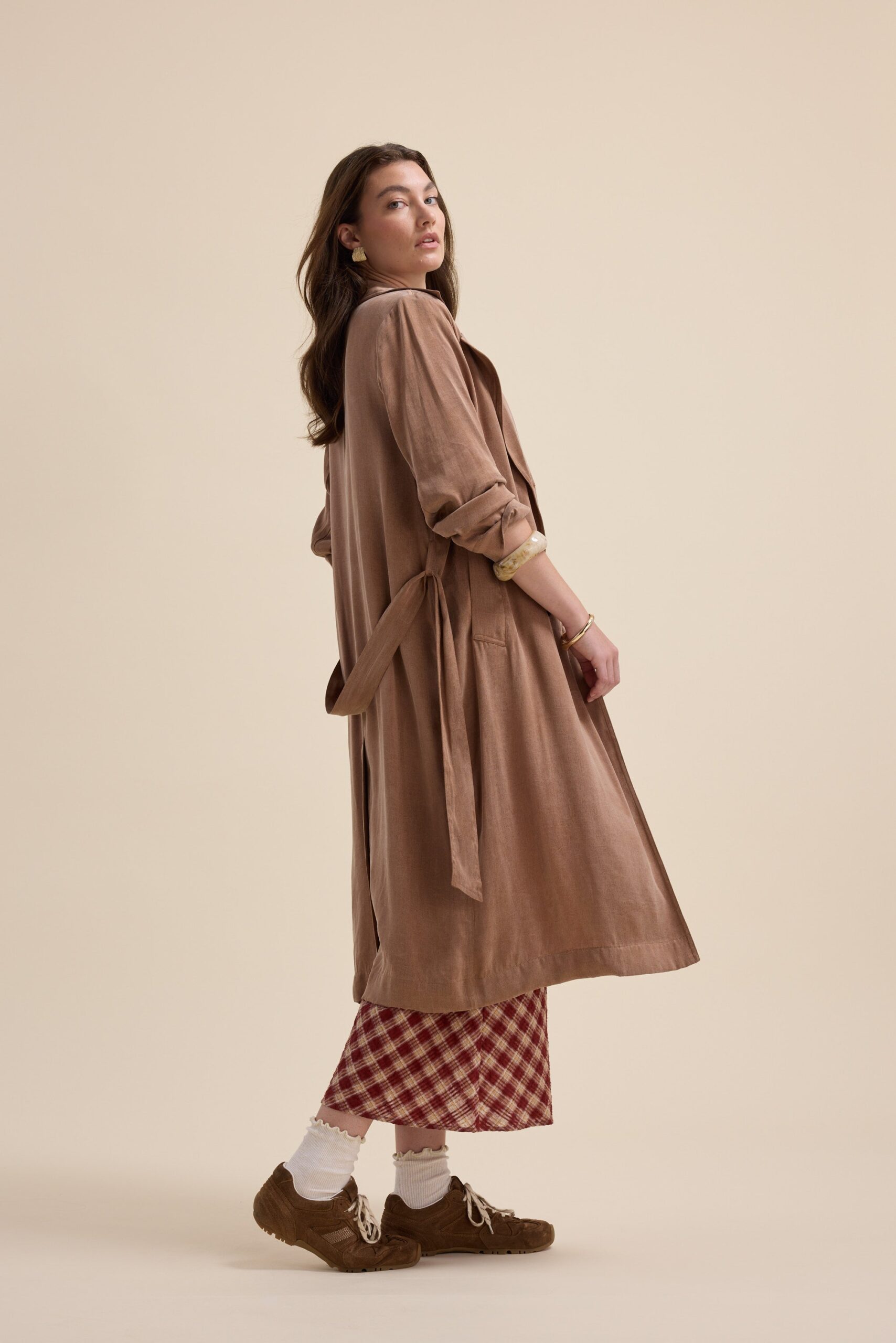 Brooke Draped Trench Coat - Image 5