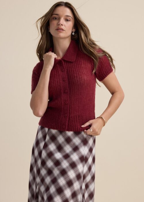 Cleo Button Front Knitted Top